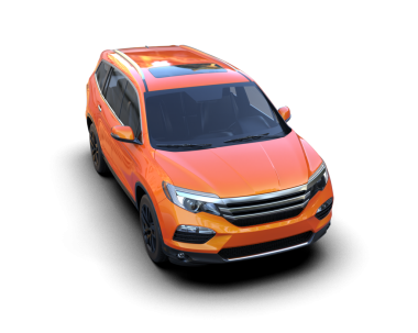 Modern araba arka planda izole edilmiş. 3D görüntüleme - illüstrasyon.