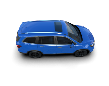 Siyah arka planda mavi bir araba. 3d oluşturma