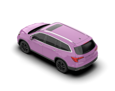 Beyaz arka planda modern bir arabanın 3 boyutlu canlandırması