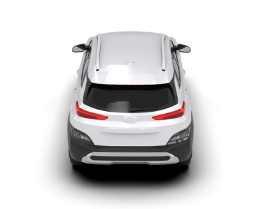 Beyaz arka planda izole edilmiş beyaz modern araba