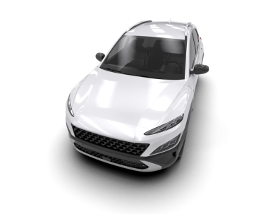 Modern araba beyazda izole edilmiş. 3D görüntüleme - illüstrasyon