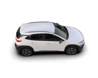 Beyaz arkaplanda gölgeli beyaz renkli SUV aracı - 3 boyutlu resimleme