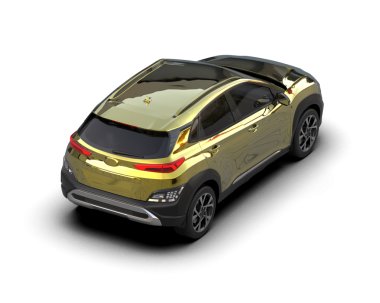 Modern araba arka planda izole edilmiş. 3d illüstrasyon