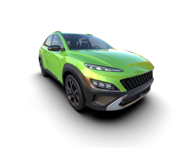 3 boyutlu arkaplanda modern yeşil araba