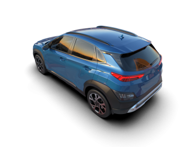 Arka planda bir araba. 3d oluşturma.