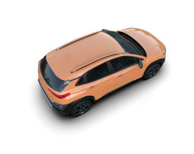 Beyaz arka planda modern turuncu araba. 3d illüstrasyon