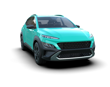 Modern mavi araba arka planda izole edilmiş. 3D görüntüleme - illüstrasyon