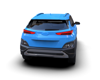 mavi araba modern şehir arkaplanı.