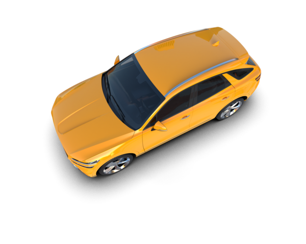 turuncu modern araba beyaz arka planda
