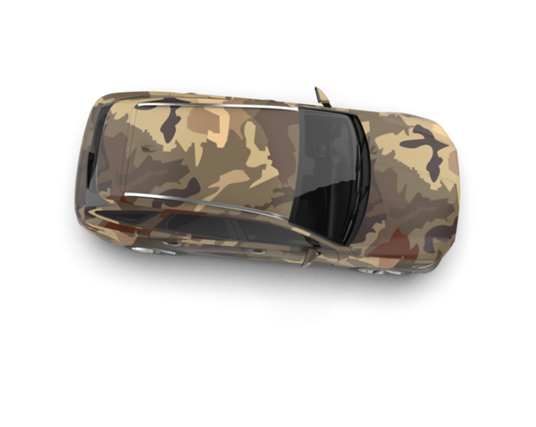 Beyaz arka planda izole edilmiş 3 boyutlu bir kamuflaj askeri aracı.