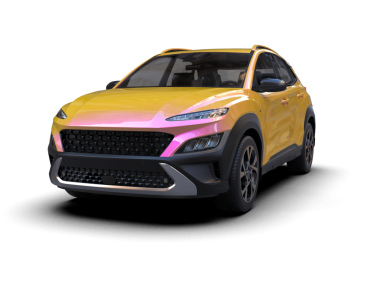 Siyah arka planda pembe bir araba.