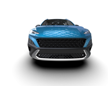 Beyaz arka planda daha az jenerik bir arabanın 3 boyutlu görüntülenmesi