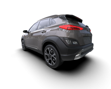 Bir markanın 3 boyutlu görüntülemesi - daha az genel SUV arabası beyaz arkaplanda izole edildi