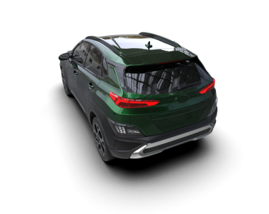 Arka planda bir araba. 3d oluşturma