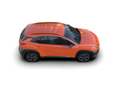 turuncu SUV arabası beyaz arka planda izole edildi.