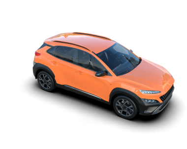 Beyaz arka planda turuncu bir araba. Yan görünüş. 3 boyutlu illüstrasyon. 3d oluşturma.