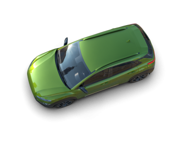 Siyah arka planı olan yeşil bir araba.