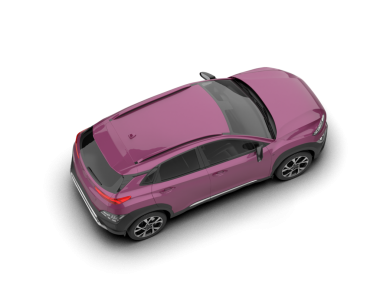 Beyaz arka plan üzerinde pembe araba.