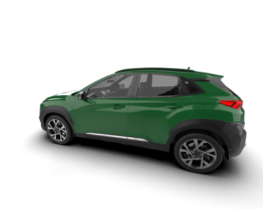 Araç yan görünümü beyaz arkaplanda izole edildi