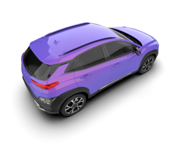 Arka manzaralı modern kompakt araba. Gri arka planda izole. 3d oluşturma.