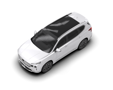 Siyah camlı beyaz bir cip. 3d oluşturma