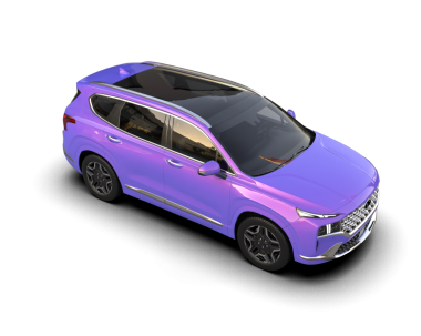 Beyaz bir arka plan üzerinde pembe araba