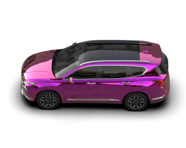 Pembe lüks araba arka planda izole. 3d oluşturma.