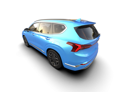 araba beyaz arkaplanda izole edildi