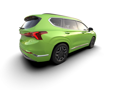 Siyah arka planda yeşil lüks bir araba. 3d oluşturma.