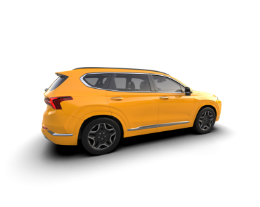 Arka planda izole edilmiş gerçekçi bir araba. 3d oluşturma