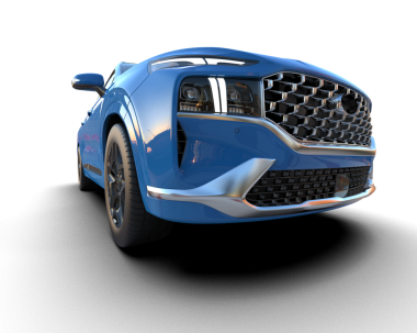 Arka planda lüks bir araba var. 3d illüstrasyon - illüstrasyon