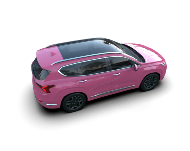 Pembe şehir arabası, boş siyah arka planı var..