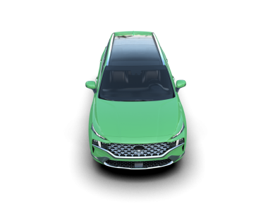 Beyaz arka planda küçük yeşil bir araba izole edilmiş. 3d oluşturma.