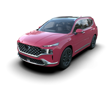 Kırmızı stüdyo arka planında markasız bir SUV 'un 3 boyutlu görüntüsü.