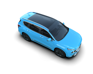 Siyah arka planda mavi bir araba.