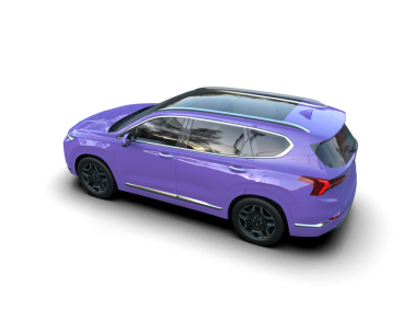 beyaz çatılı mor spor araba