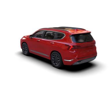 Koyu arkaplanda yansıtıcı bir arabanın 3 boyutlu yansıması