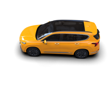 beyaz arka planda modern sarı araba