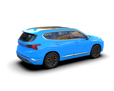 Beyaz arka planda bir araba. 3d oluşturma