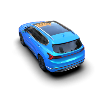 Beyaz arka planda modern mavi şehir arabası. 3d illüstrasyon