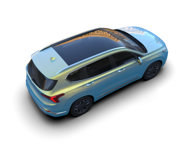 Siyah arka planda mavi bir araba. Gri arka planda bir araba