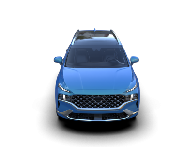 Mavi araba arka planda izole edilmiş. 3d oluşturma