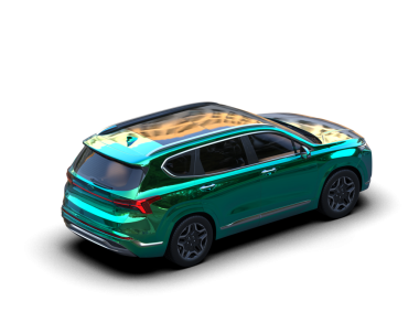 Yeşil arka planı olan bir araba.