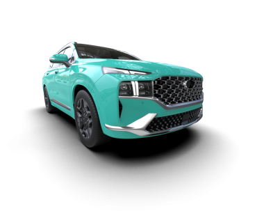 Yeşil araba arka planda izole edildi. 3D görüntüleme - illüstrasyon