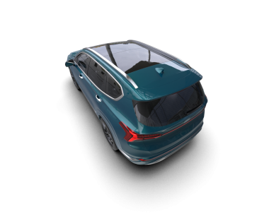 Siyah stüdyo arka planında izole edilmiş genel konsept bir arabanın 3 boyutlu görüntüsü..