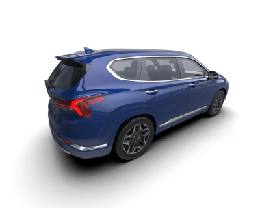 Arka planda mavi lüks bir araba. 3d illüstrasyon.