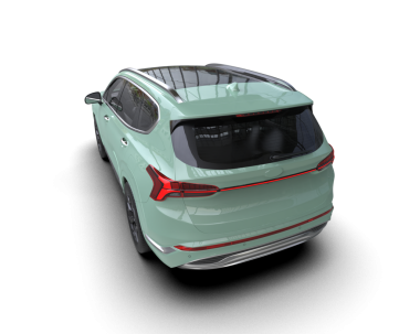 Gri arka planda modern yeşil araba.