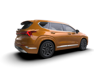 Arka planda küçük araba izole edildi. 3D görüntüleme - illüstrasyon