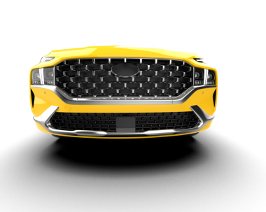 Modern araba arka planda izole edilmiş. 3d oluşturma.