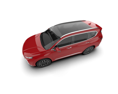 Beyaz bir arka plan üzerinde modern kırmızı araba